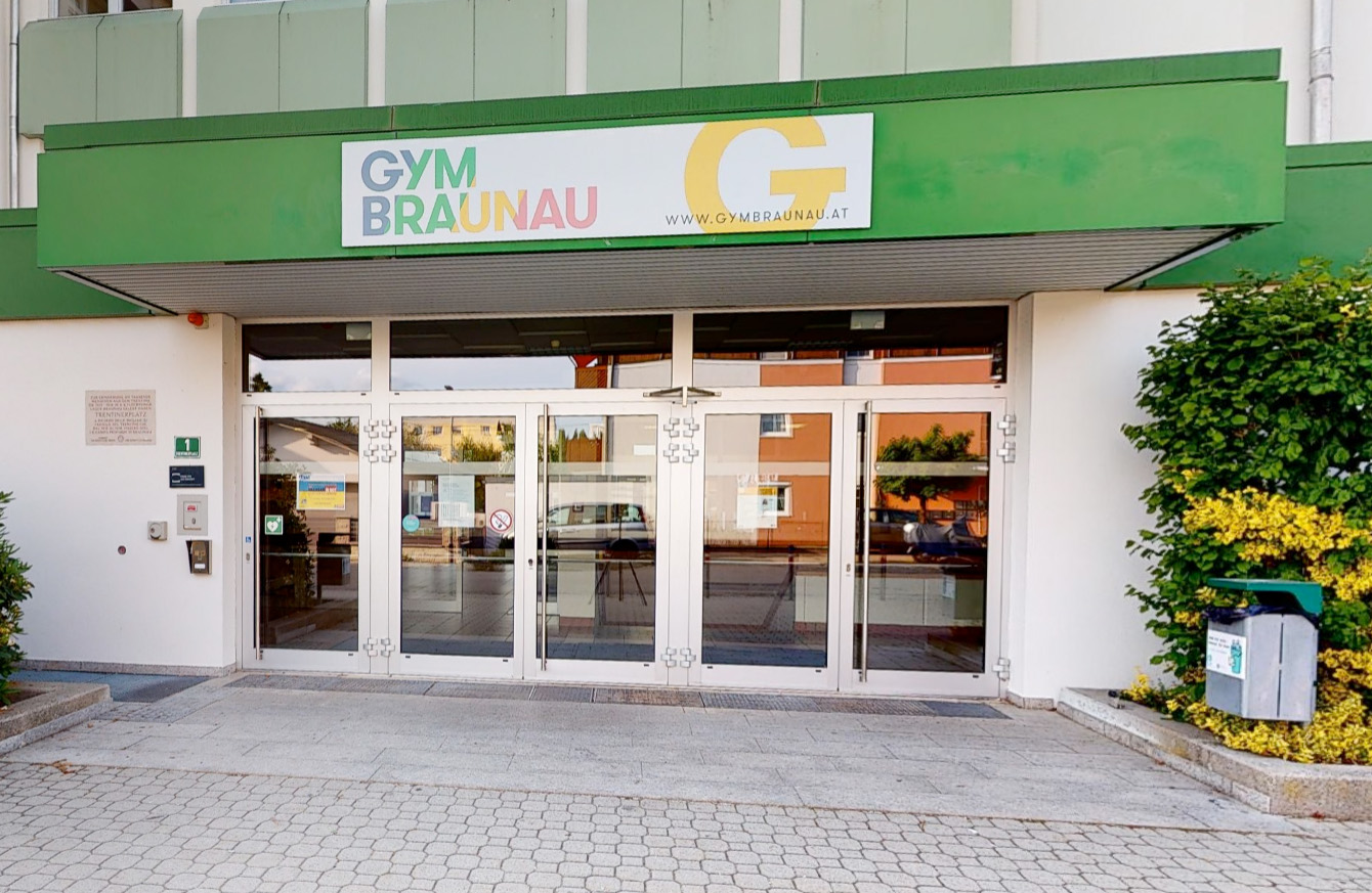 3D-Rundgang Gym Braunau. Virtuell. Virtuos.